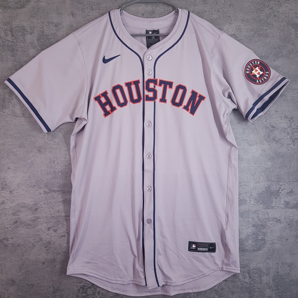 NIKE Authentic Houston Astros Vapor Elite Baseball Jersey Mens 48 XL Grey USA